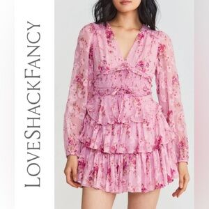 LoveShackFancy Pink Floral Dress